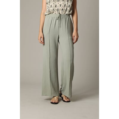 Pantalon fluide en tissu texturé avec taille élastiquée et double couture verticale NISKI DEELUXE
