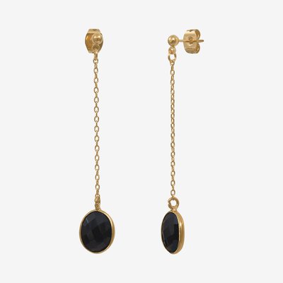 Boucles d'oreilles dorées à l'or fin SERTI PM CAROLINE NAJMAN