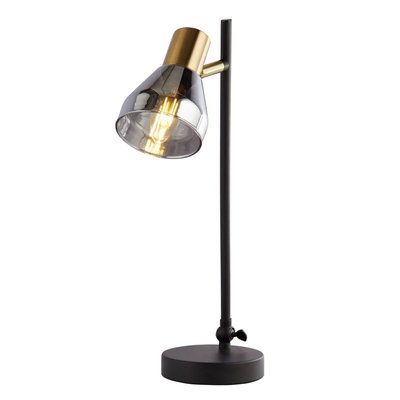 Lampe WESTMINSTER 1x40W E14 Noir Laiton satiné Fumé BOUTICA-DESIGN
