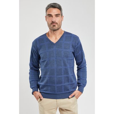Pull col V Bérac - laine mérinos et acrylique GUY DE BERAC