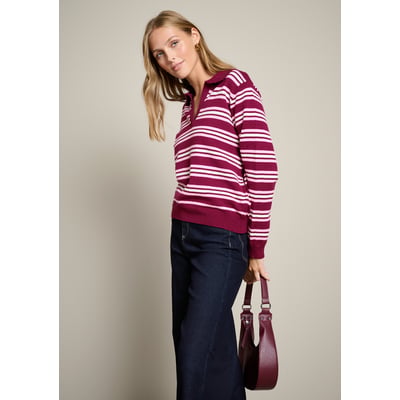 Pull polo rayé en maille LOLALIZA