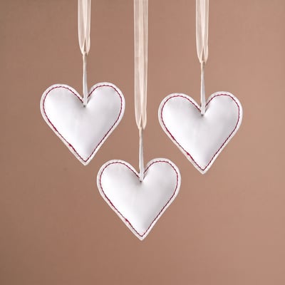 Coeur à suspendre de noël décorative en cuir H10 NOËL SIA