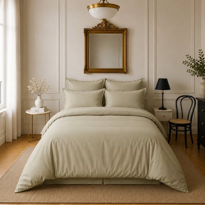 Housse de couette 100% satin de coton 105 fils uni BATON ROUGE