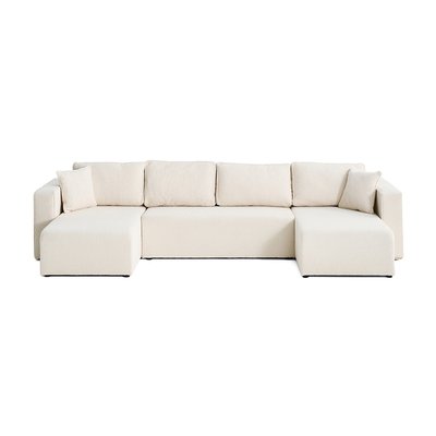 Canapé Panoramique Convertible Tissu bouclette 7 places - TOPAZE LISA DESIGN