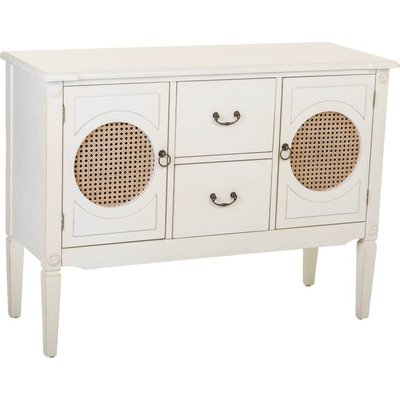 Console en bois  avec portes en cannage et tiroirs élégants RECOLLECTION