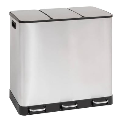 Poubelle De Cuisine Inox 30L Ariane - Dimensions 34x25x61 Cm, Couleur Argent