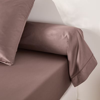 Taie de traversin unie en satin de coton, 153 fils, Opale LA REDOUTE INTERIEURS