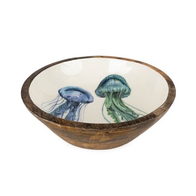 Large 'Jelly Fish' Mango Wood Serving Bowl SO'HOME