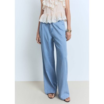 Pantalon wideleg lyocell à pinces MANGO