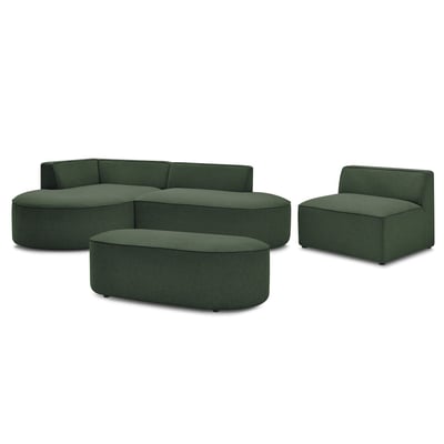 Canapé modulable 6 places en tissu chiné, ROUSSEAU BOBOCHIC