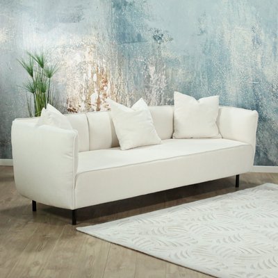 Canapé 3 places moderne tissu beige TURIN PIER IMPORT