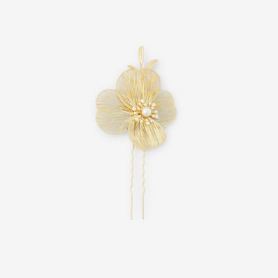 Pic à cheveux fleur en filigrane doré BALABOOSTE