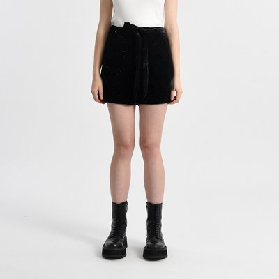 Short en velours à strass avec ceinture à nouer LILI SIDONIO