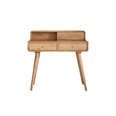 Bureau en bois massif 90 cm 3 tiroirs  FIFTIES BERAH GETAH