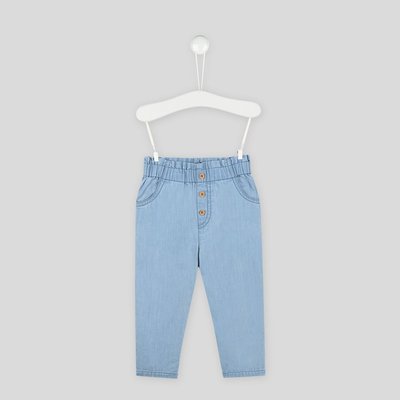 Pantalon fille en chambray, coton BIO, Oeko-Tex BOUT'CHOU