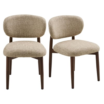 Chaise rétro en tissu, structure bois (lot de 2) BEGO PIER IMPORT