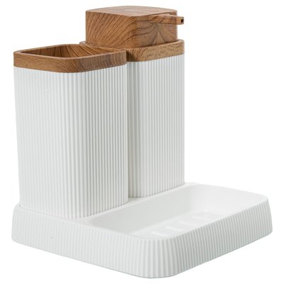 Set salle de bain acrylique blanc 15x16x15cm WADIGA