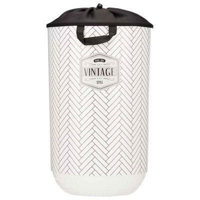 Panier à linge rond en plastique avec fermeture coulissante 34x34x52.5cm WADIGA