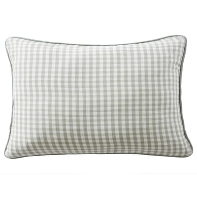 Coussin avec passepoil 40x60 cm Gaze de Coton Quadri Eucalyptus EDEN