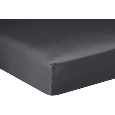 Drap housse satin de coton lavé bonnet 30 cm uni BATON ROUGE