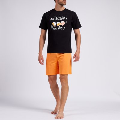 Pyjashort homme FOOD noir/orange ALAN BROWN