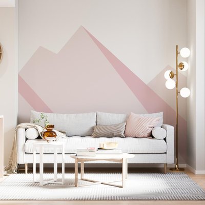 Papier peint panoramique avec rayures et pyramides - 340x260 cm (l x h) LA TOUCHE ORIGINALE