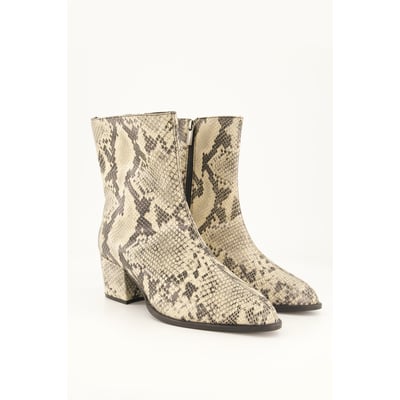 Bottines en cuir, motif peau de serpent , pied large ULLA POPKEN