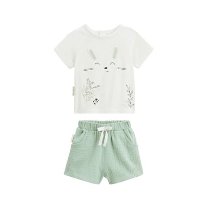 Ensemble bébé t-shirt et short en gaze de coton Frimousse PETIT BEGUIN