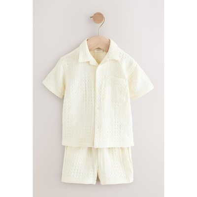 Chemise texturée, col revers short ensemble NEXT