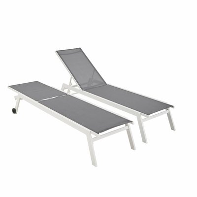 Bain de soleil aluminium multi positions à roulettes (lot de 2) ELSA SWEEEK