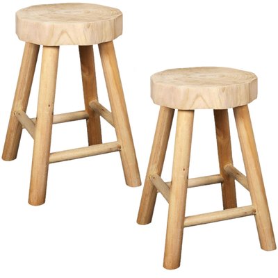 Lot de 2 Tabourets en Paulownia TOILINUX