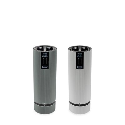 Coffret cadeau - Duo de moulins à poivre et à sel électriques rechargeables, u'Select, carbone et aluminium, 15 cm - 6in. Line Electric PEUGEOT