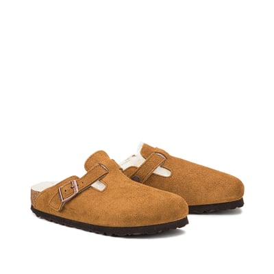 Sabots fourrés en cuir suédé Boston Sherling BIRKENSTOCK