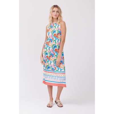Robe longue imprimée plissée sans manches TAG DERHY