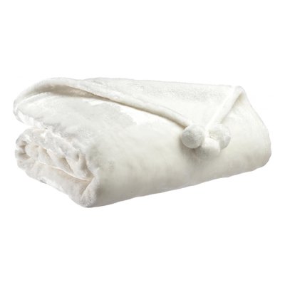 Plaid Tender Pompons VIVARAISE