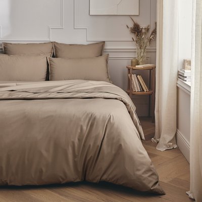 Parure de lit Housse de couette + Taie carrée en percale de coton, PREMIÈRE ESSIX