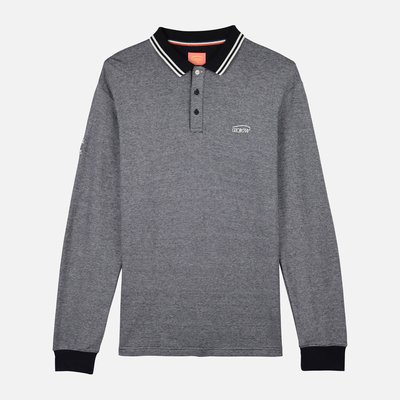 Polo manches longues interlock texture NAVAL OXBOW