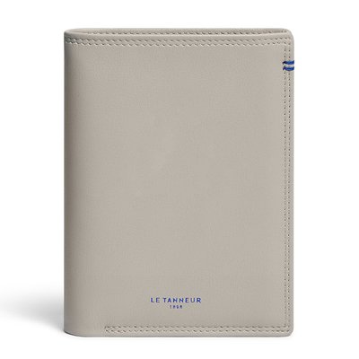 Portefeuille vertical zippé 2 volets moyen modèle en cuir lisse MARTIN LE TANNEUR