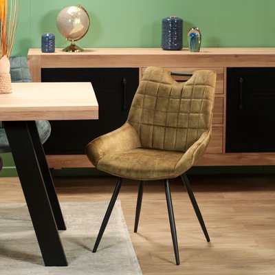 Chaise vert kaki avec poignée (lot de 2) MALMOE PIER IMPORT