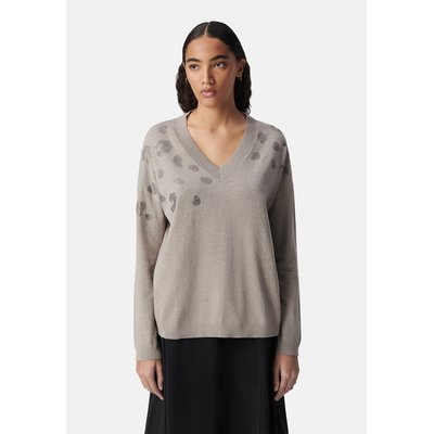 Pull tricot motifs léopard micro clous IKKS