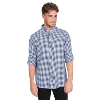 Chemise manches longues à boutons motif/style damier TRESPASS