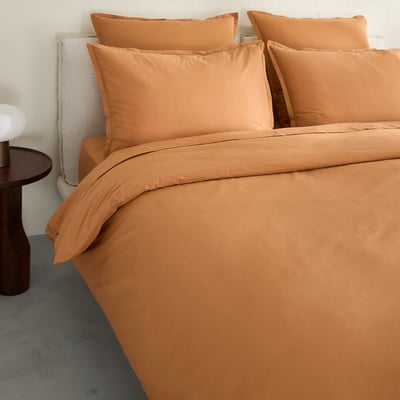 Sabbal Washed Cotton Percale 300 Thread Count Duvet Cover AM.PM