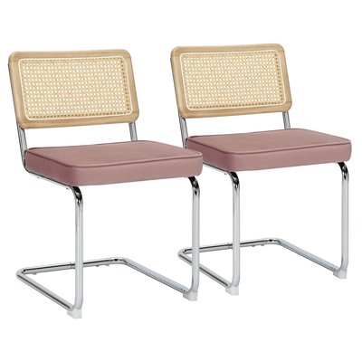 Lot de 2 chaises en acier et velours BETTY OVIALA