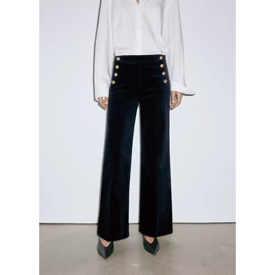Pantalon en velours à boutons MANGO