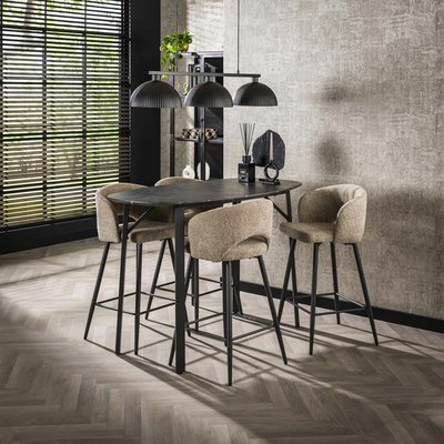 Table haute de cuisine forme organique avec effet marbre 140 cm RALF PIER IMPORT