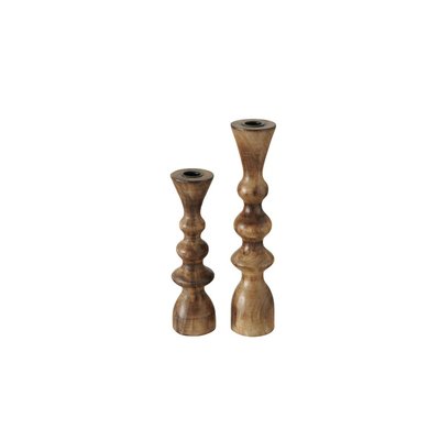 Set de 2 Chandeliers en Bois de Mangue - 23cm et 30cm WADIGA