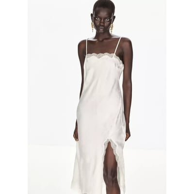 Robe jacquard en dentelle MANGO
