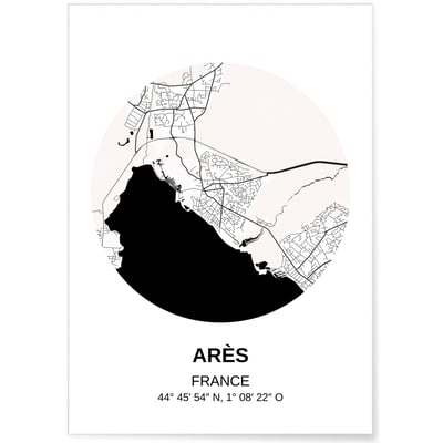 Affiche Carte Arès L'AFFICHERIE
