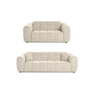 Ray - Ensemble de canapés droits 2+3 places tissu texturé LISA DESIGN