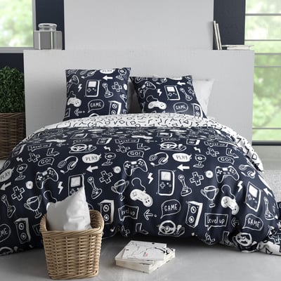 Parure housse de couette 100 % coton 57 fils geek C DESIGN HOME TEXTILE